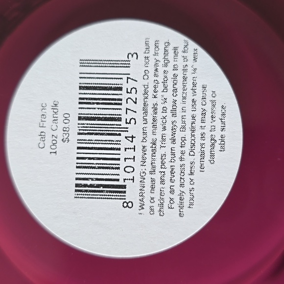 Rewined Cab Franc Pet Nat Candle, Size 10 oz, Retail Price $38.00US - Picture 5 of 6